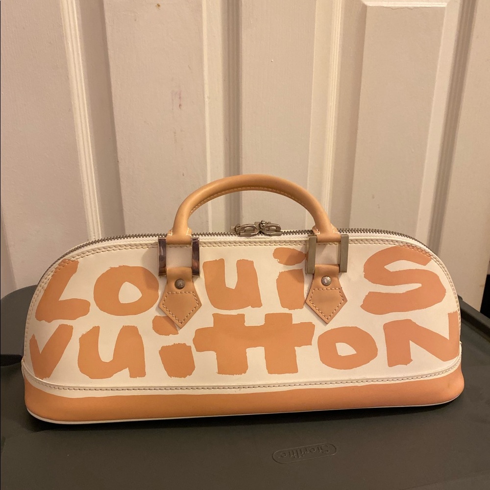 Authentic Louis Vuitton graffiti Alma long beige